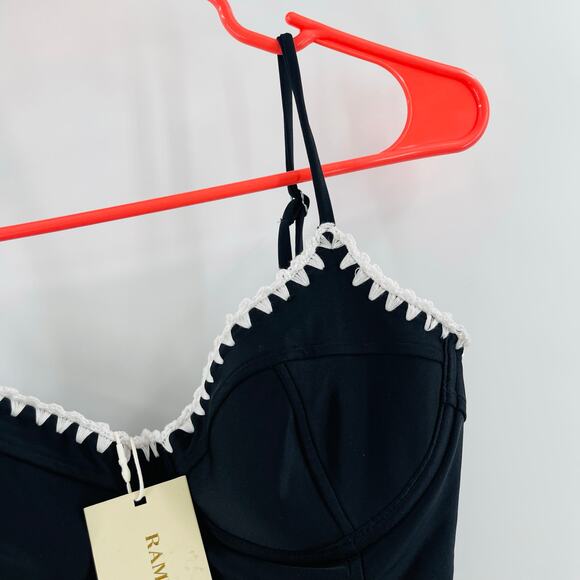 RAMY BROOK Addisyn Swimsuit Size Extra Small One Piece NWT Black White Designer - Picture 9 of 16